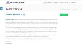 Parent portal MSG - Unity Public School