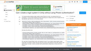 Can I create a login system in Unity without using Photon ...