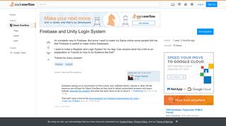 Firebase and Unity Login System - Stack Overflow