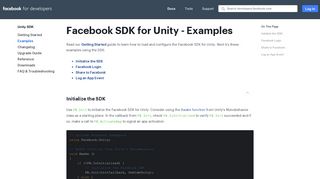Examples - Unity SDK - Facebook for Developers