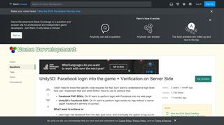 unity - Unity3D: Facebook login into the game + Verification on ...