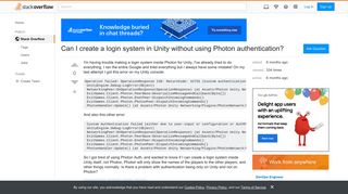 Can I create a login system in Unity without using Photon ...
