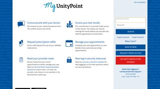 MyUnityPoint - Login Page