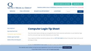 Computer Login Tip Sheet | Quincy Medical Group: (217) 222-6550
