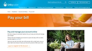 Pay your bill - Unitywater
