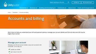 Accounts and billing - Unitywater