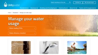 Manage your water usage - Unitywater
