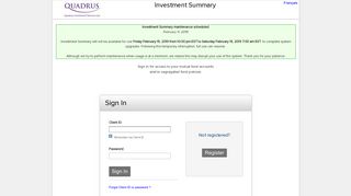 Investment Summary Login