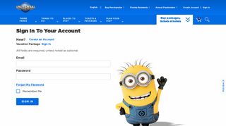 Sign In To Your Account - Universal Orlando