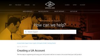 Creating a UA Account – Universal Audio Support Home