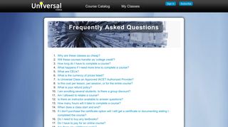 UniversalClass™ - FAQs