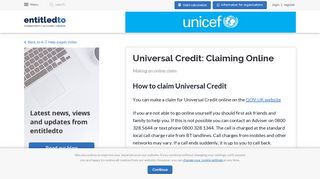 Universal Credit: Claiming Online - Entitledto