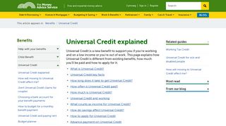 Universal Credit explained - Money Advice Service