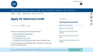 Apply for Universal Credit - Citizens Advice