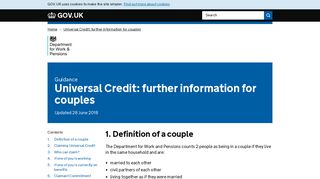 Universal Credit: further information for couples - GOV.UK