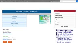 Universal Federal Credit Union - Huntington, WV - Credit Unions Online