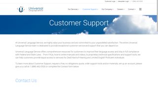 Universal Language Service | Customer Support