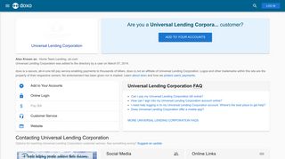 Universal Lending Corporation: Login, Bill Pay, Customer Service and ...