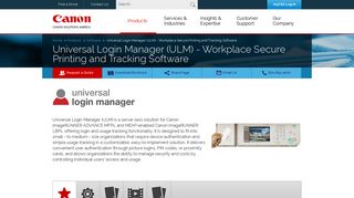 Universal Login Manager (ULM) - Canon Solutions America