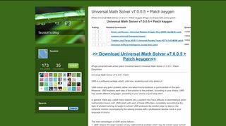 Universal Math Solver v7.0.0.5 + Patch keygen - faustoh's blog