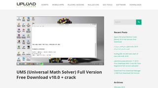 UMS (Universal Math Solver) Full Version Free ... - UploadWare.com