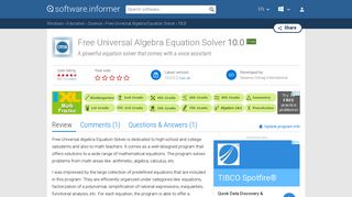 Free Universal Algebra Equation Solver 10.0 Download (Free ...