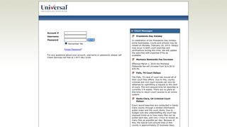 Universal Background Screening - Secure Login