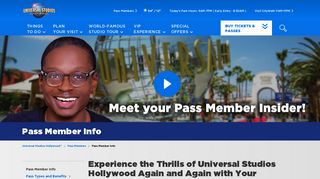Pass Member Info - Universal Studios Hollywood