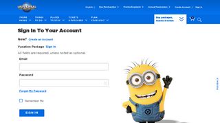 Sign In To Your Account - Universal Orlando