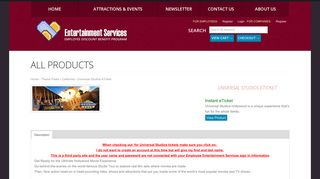Universal Studios eTicket | Employee Entertainment Services