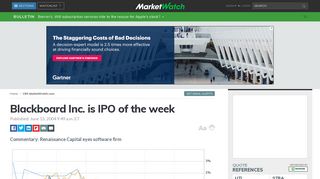 Blackboard Inc. is IPO of the week - MarketWatch