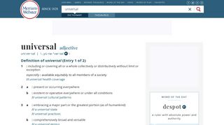 Universal | Definition of Universal by Merriam-Webster