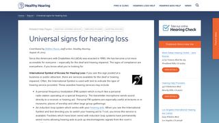 Universal signs for hearing loss - Healthy Hearing