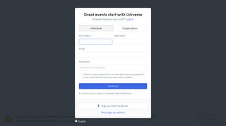 Sign up - Universe
