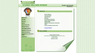 Contact Us - Student Welfare Division - BITS Pilani