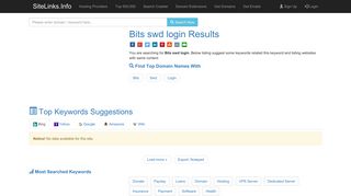 Bits swd login Results For Websites Listing - SiteLinks.Info