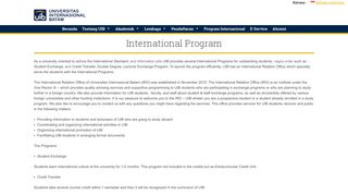 International Program | Universitas Internasional Batam