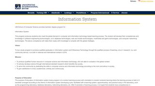 Information System | Universitas Internasional Batam