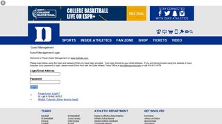 Account Login - Duke University Blue Devils | Official Athletics Site ...