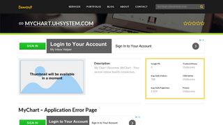 Welcome to Mychart.uhsystem.com - MyChart - Application Error Page