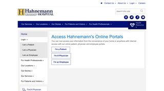 Hahnemann University Hospital - Login