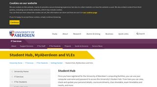 Student Hub, MyAberdeen and VLEs - University of Aberdeen