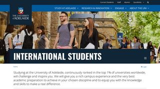 International Students - University of Adelaide