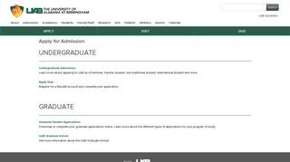 UAB - The University of Alabama at Birmingham - Apply for UAB ...