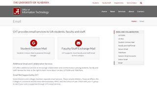 Email – Office of Information Technology | The University of Alabama