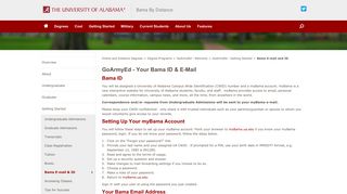Bama E-mail and ID - Bama By Distance - The University of Alabama