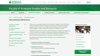 International Admissions - University of Alberta