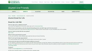 Email for Life FAQ | Alumni and Friends - University of Alberta