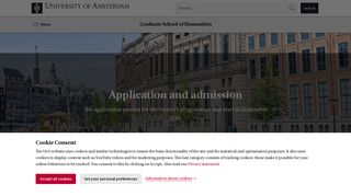 Application and admission - GSH - University of Amsterdam