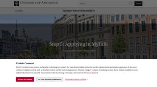 Step 5: Applying in MyInfo - GSH - University of Amsterdam